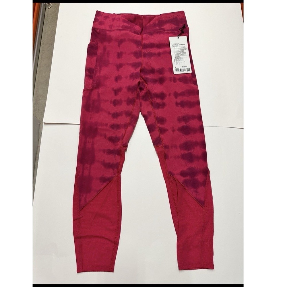 Lululemon Lab Mesh Panels Tight 25" Size 8 Pink Multi Rare